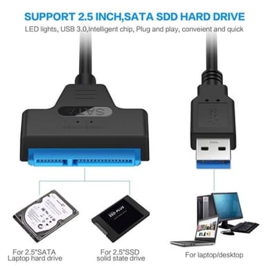 Nopea SATA- ja USB 3.0 -sovitinkaapeli