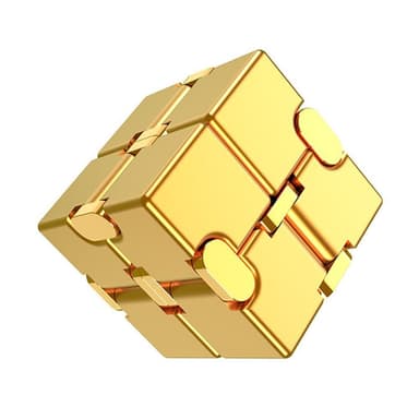 Fidget Spinner Infinite Cube metallinen jännitystä lievittävä kääntölohko - kulta