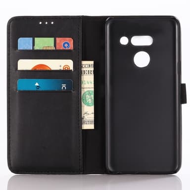 Crazy Horse Texture Retro Flip -kotelo LG G8 ThinQ: lle - musta