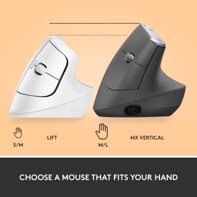 Logitech Lift Vertical langaton hiiri (valkoinen)