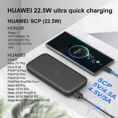 15W langaton laturi 10000mAh Power Bank PD 20W QC 22.5W kannettava