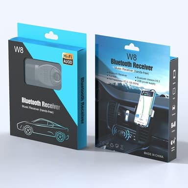 W8 Auton Äänensovitin Bluetooth-vastaanotin FM-lähetin teleskooppisella kaapelilla