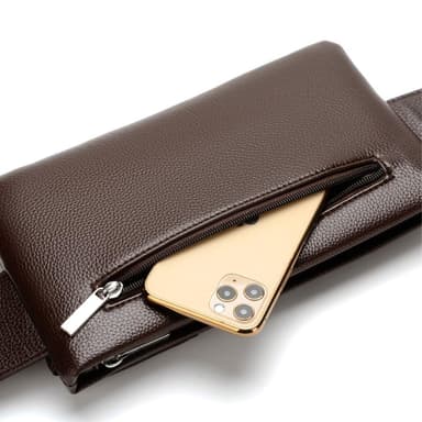 Crossbody Rintapussi Vyötäröpussi Kuulokereikällä - Ruskea