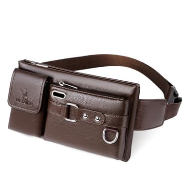 Crossbody Rintapussi Vyötäröpussi Kuulokereikällä - Ruskea