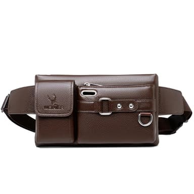 Crossbody Rintapussi Vyötäröpussi Kuulokereikällä - Ruskea
