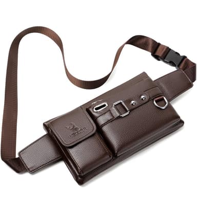 Crossbody Rintapussi Vyötäröpussi Kuulokereikällä - Ruskea