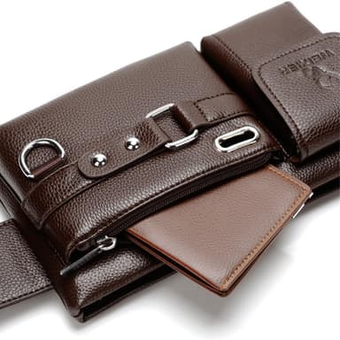 Crossbody Rintapussi Vyötäröpussi Kuulokereikällä - Ruskea