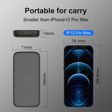 15W langaton laturi 10000mAh Power Bank PD 20W QC 22.5W kannettava