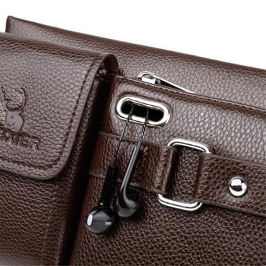 Crossbody Rintapussi Vyötäröpussi Kuulokereikällä - Ruskea
