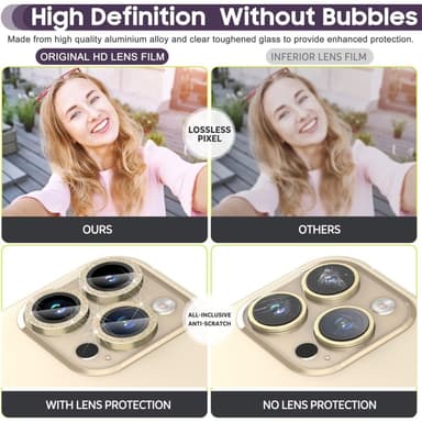 iPhone 15 Pro / 15 Pro Max Ring Circle Lens -elokuvasetti Glitter