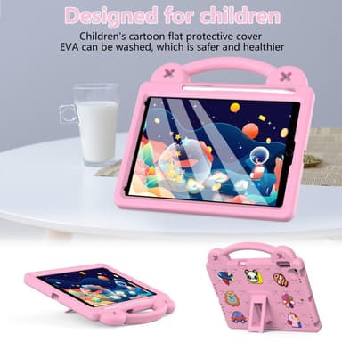 Apple iPad 10.2 2021 2020 2019 Iskunkestävä EVA-vaahtomuovijalustan kuori - vaaleanpunainen