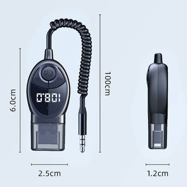 W8 Auton Äänensovitin Bluetooth-vastaanotin FM-lähetin teleskooppisella kaapelilla