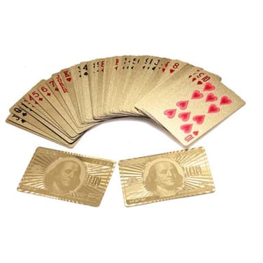 54kpl Creative Vedenpitävä 100 dollarin muoviset pokeripelikortit - kulta