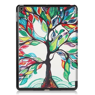 iPad 9.7"" (2017/2018) Slim fit kolmitaitettava kotelo - Värillinen Puu