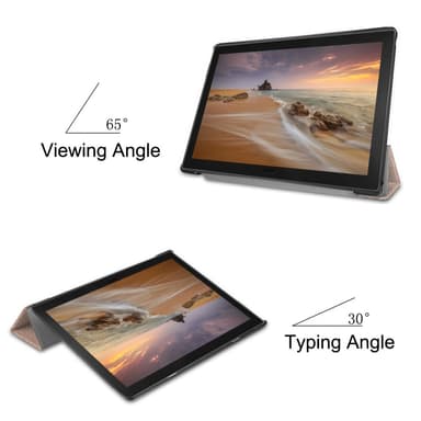Kolminkertainen jalustan kansi Lenovo Tab E10 - Ruusukulta