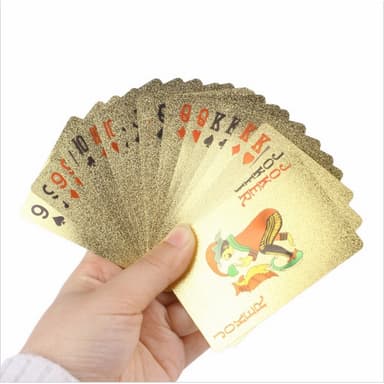 54kpl Creative Vedenpitävä 100 dollarin muoviset pokeripelikortit - kulta