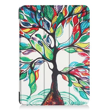 iPad 9.7"" (2017/2018) Slim fit kolmitaitettava kotelo - Värillinen Puu