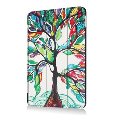 iPad 9.7"" (2017/2018) Slim fit kolmitaitettava kotelo - Värillinen Puu