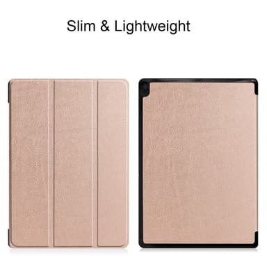 Kolminkertainen jalustan kansi Lenovo Tab E10 - Ruusukulta