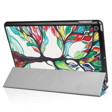 iPad 9.7"" (2017/2018) Slim fit kolmitaitettava kotelo - Värillinen Puu