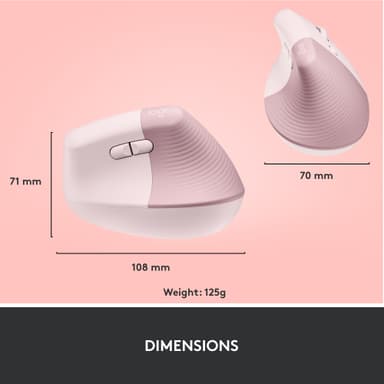 Logitech Lift Vertical langaton hiiri (ruusu)