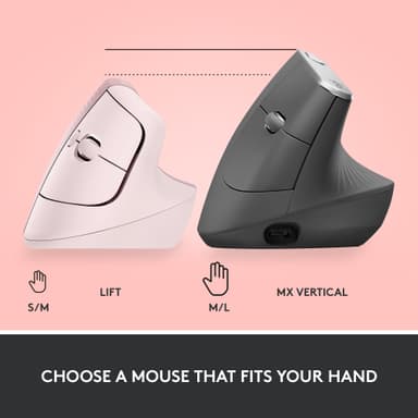 Logitech Lift Vertical langaton hiiri (ruusu)
