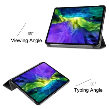PU-nahkainen kolminkertainen teline älykotelo iPad Pro 11"" - musta