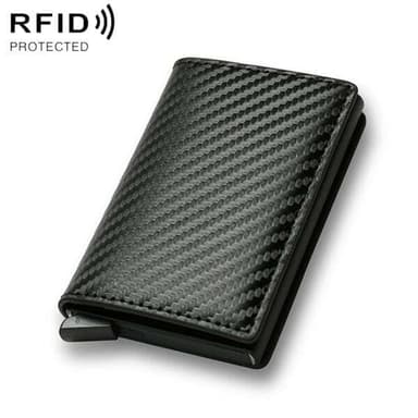PopUp-lompakko RFID-suojalla, svart hiilikuitua