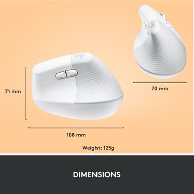 Logitech Lift Vertical langaton hiiri (valkoinen)