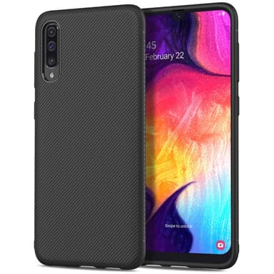 Jazz Twill Texture TPU kansi Samsung Galaxy A50 - Musta