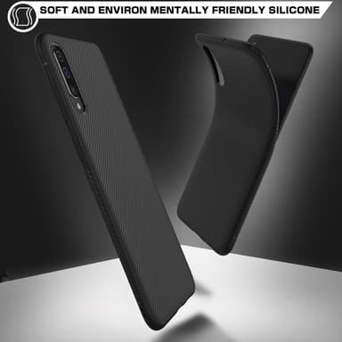 Jazz Twill Texture TPU kansi Samsung Galaxy A50 - Musta
