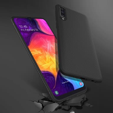 Jazz Twill Texture TPU kansi Samsung Galaxy A50 - Musta
