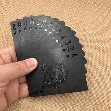 54kpl vedenpitävät muoviset mustat geometriset takapokerikortit