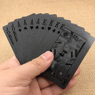 54kpl vedenpitävät muoviset mustat geometriset takapokerikortit