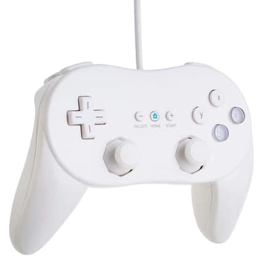 Peliohjain on yhteensopiva Nintendo Wii, Wii U Controller 1,1 metrin kaapelin kanssa - valkoinen
