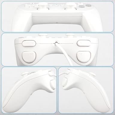 Peliohjain on yhteensopiva Nintendo Wii, Wii U Controller 1,1 metrin kaapelin kanssa - valkoinen