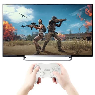Peliohjain on yhteensopiva Nintendo Wii, Wii U Controller 1,1 metrin kaapelin kanssa - valkoinen
