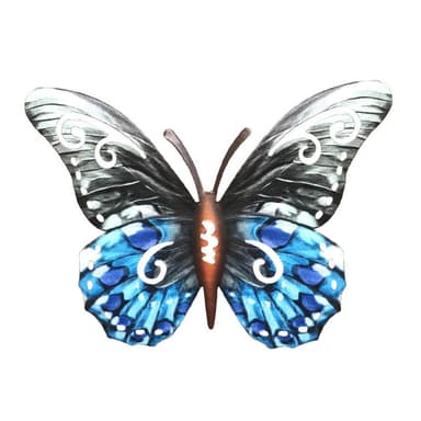 Art 3D Butterfly Seinään ripustettava sisustus Puutarhapihan kotikoriste - harmaa-sininen