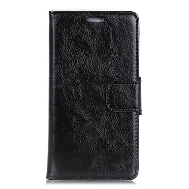 Kuvioitu halkaistu nahkainen matkapuhelimen kotelo Nokia 6.1 Plus - Musta