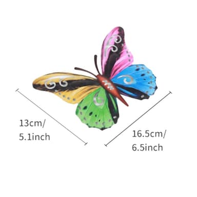 Art 3D Butterfly Seinään ripustettava sisustus Puutarhapihan kotikoriste - harmaa-sininen