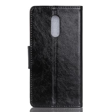 Kuvioitu halkaistu nahkainen matkapuhelimen kotelo Nokia 6.1 Plus - Musta