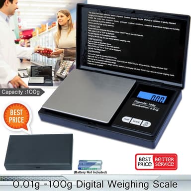 100g/0.01g LCD-näyttö Digitaalinen koruvaaka Digitaalinen milligramman asteikko
