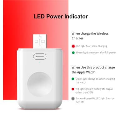 Langaton laturi Powerbank Apple Watch Series 7/6/5/4/3/2/1