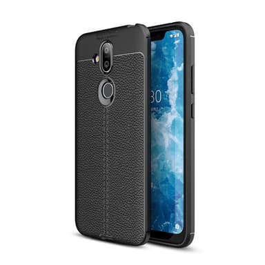 Litchi Grain TPU takapuhelinkotelo Nokia 8.1 - musta