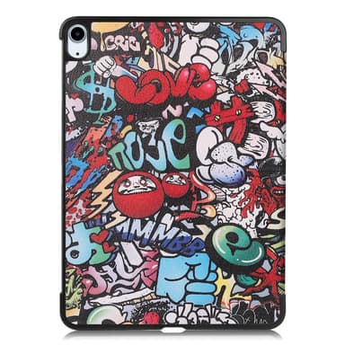 iPad Air 11 (2024) Kotelo Auto Herää / Nuku Kolminkertainen Taittojalusta Tabletin Suoja - Graffiti