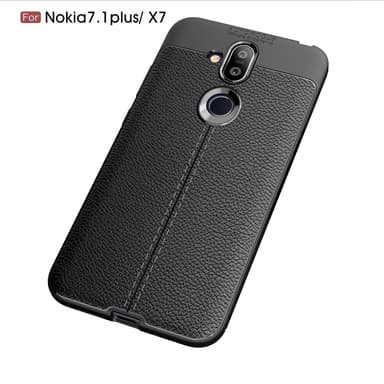 Litchi Grain TPU takapuhelinkotelo Nokia 8.1 - musta