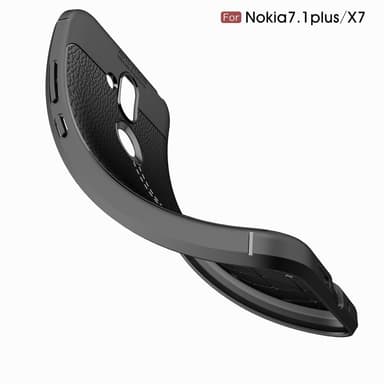 Litchi Grain TPU takapuhelinkotelo Nokia 8.1 - musta