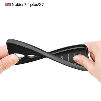 Litchi Grain TPU takapuhelinkotelo Nokia 8.1 - musta