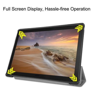 Kolminkertainen jalustan kansi Lenovo Tab E10 - harmaa