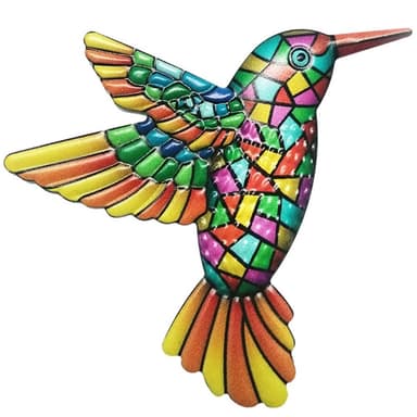 Lintu Hummingbird seinätarra Puutarhakoriste 12x13,5 cm - oranssi